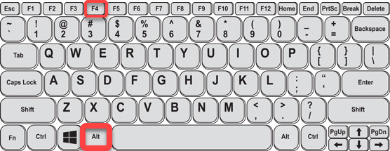 raccourci clavier Alt + F4